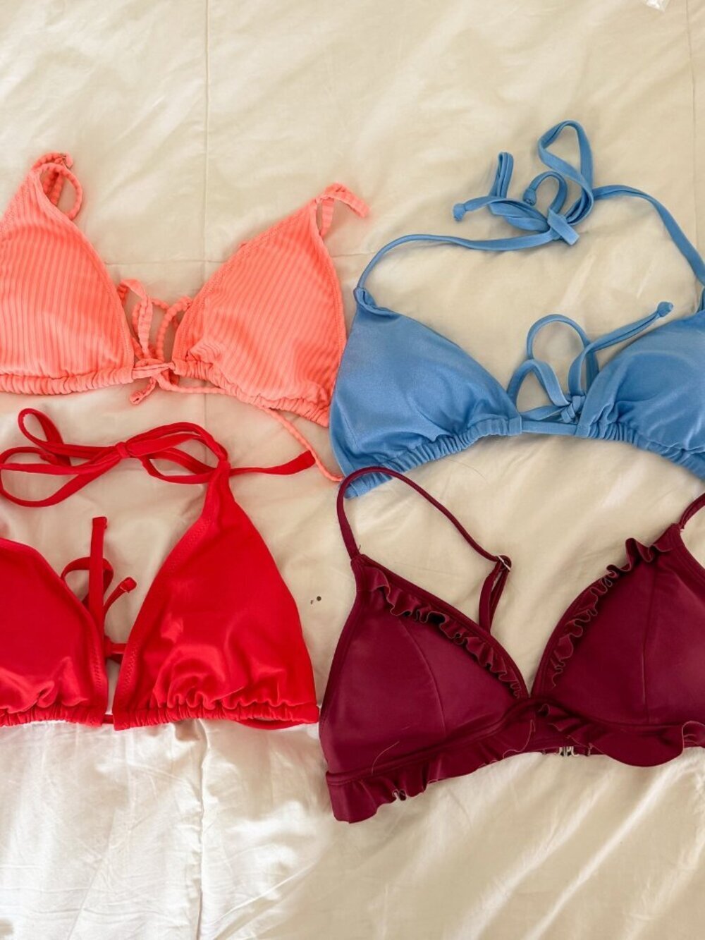 4 Bikini Tops Bundle Small Medium Cupshe SHEIN Triangle Swim Lot Women’s